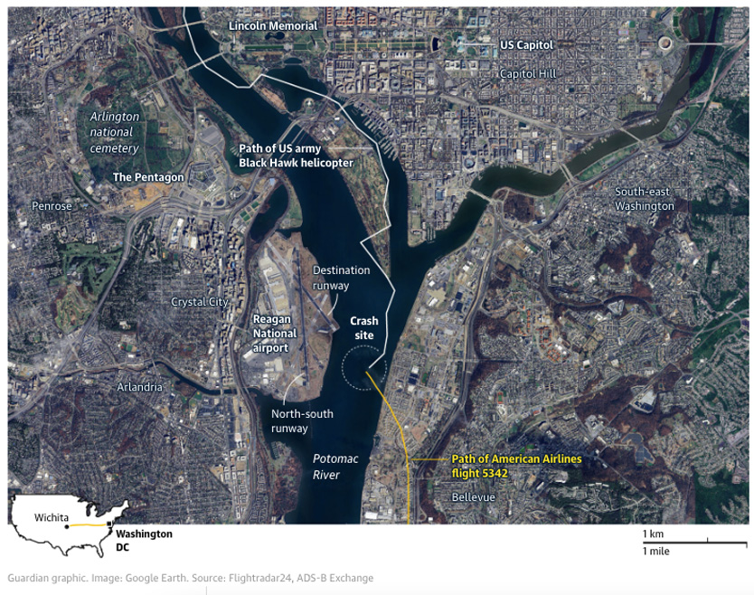 авиакатастрофа в Вашингтоне карта