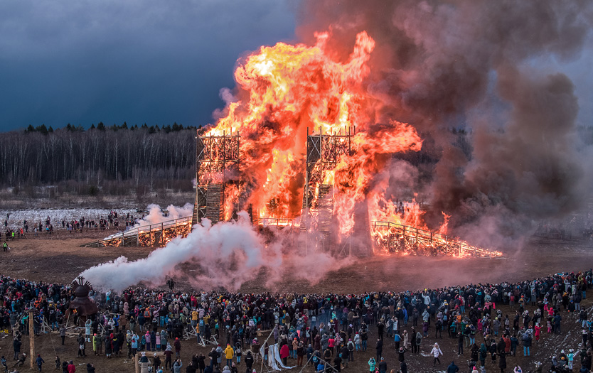 Кадры с Масленицы в Никола-Ленивце, 2020