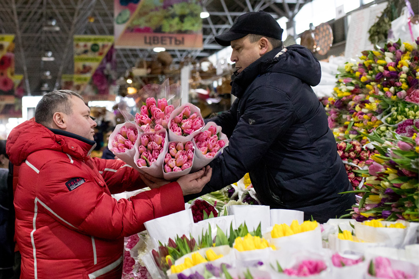 Цветочный рынок в Москве
