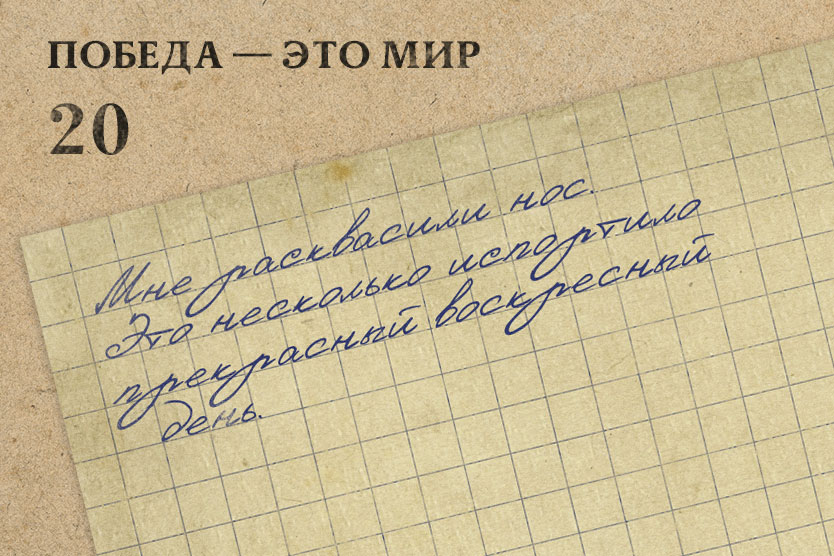 «Мне расквасили нос. Это несколько испортило прекрасный воскресный день».