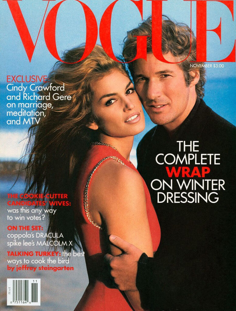 Ричард Гир и Синди Кроуфорд на обложке Vogue