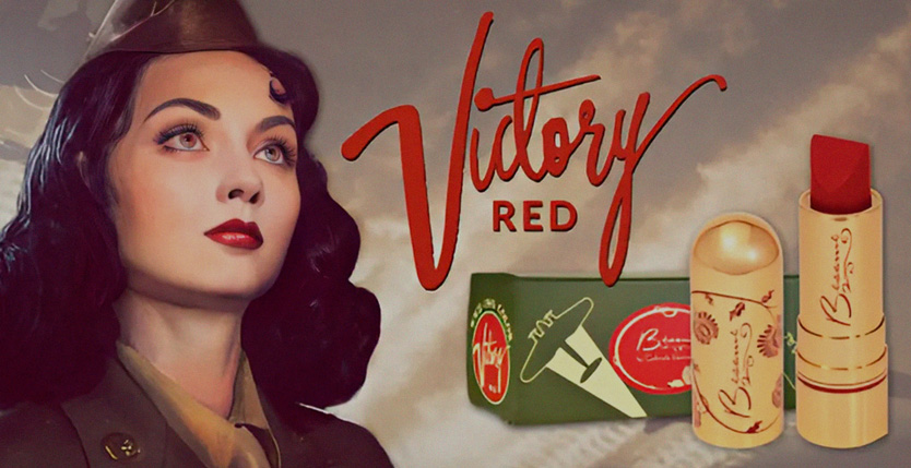 Помада оттенка Victory Red («Красный цвет победы»)