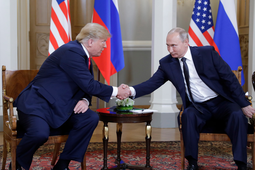 Путин и Трамп на переговорах