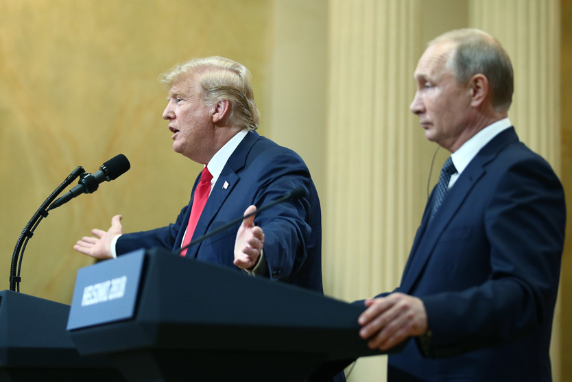 Дональд Трамп и Владимир Путин, Хельсинки, 2018 год