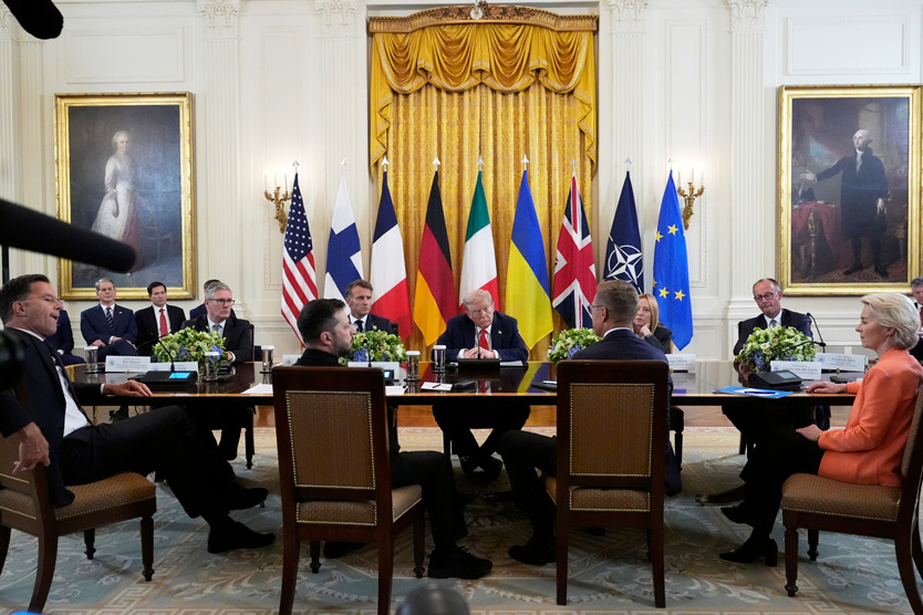 Дональд Трамп с лидерами Европы, 18 августа 2025