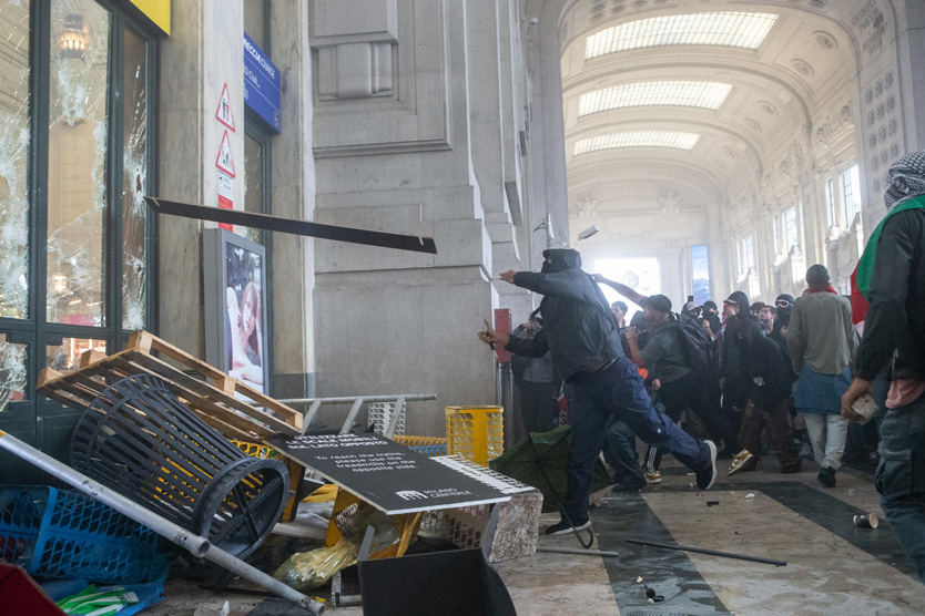 Протесты в Италии в поддержку палестинцев