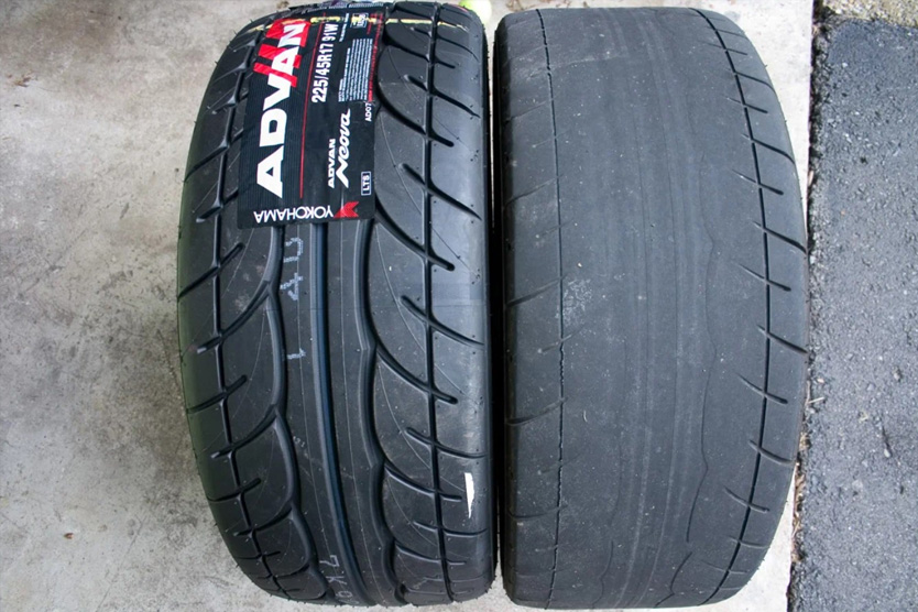 Новая и изношенная резина