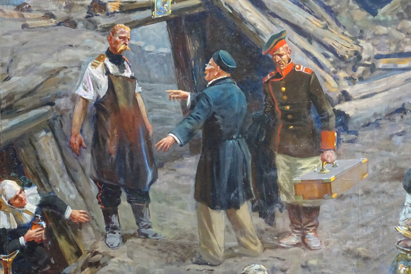 Пирогов на панораме «Оборона Севастополя» Ф. Рубо