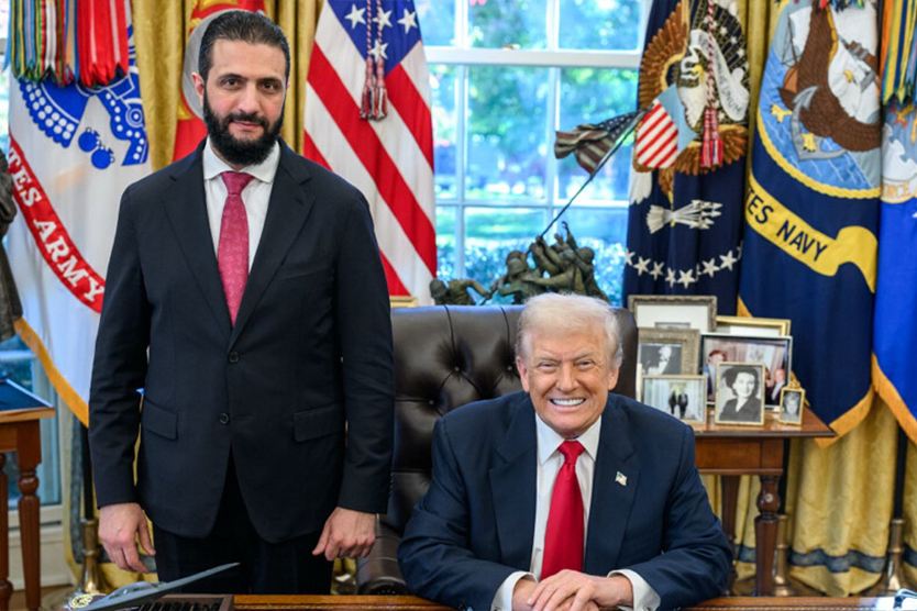 Ахмед аш-Шараа и Дональд Трамп в Белом доме