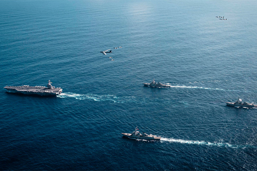Авианосная ударная группа USS Gerald R. Ford принимает участие в операции Southern Spear