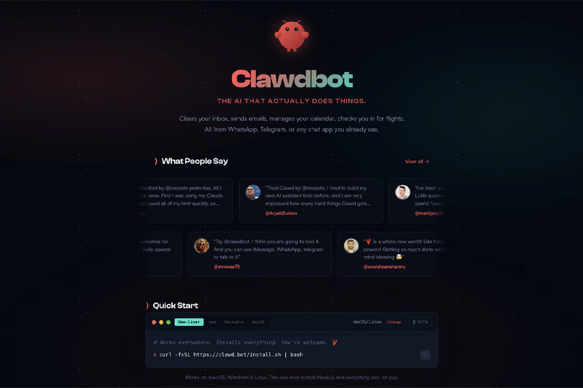 Интерфейс Clawdbot