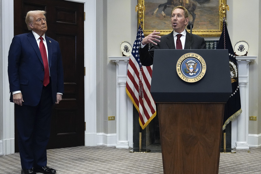 Ларри Эллисон и Дональд Трамп в Белом доме, 21 января 2026 года