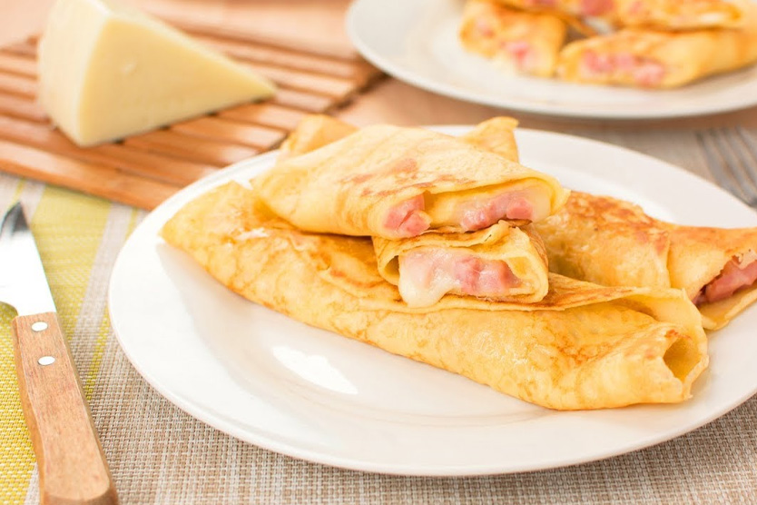 Блины с ветчиной и сыром