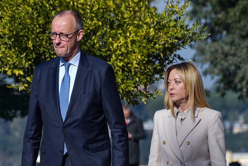 Джорджа Мелони и канцлер Германии Фридрих Мерц