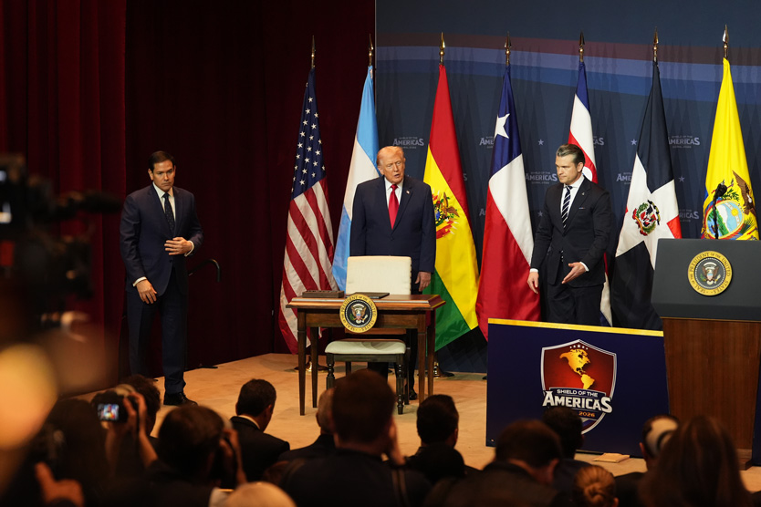 Марко Рубио, Дональд Трамп и Пит Хеггсет