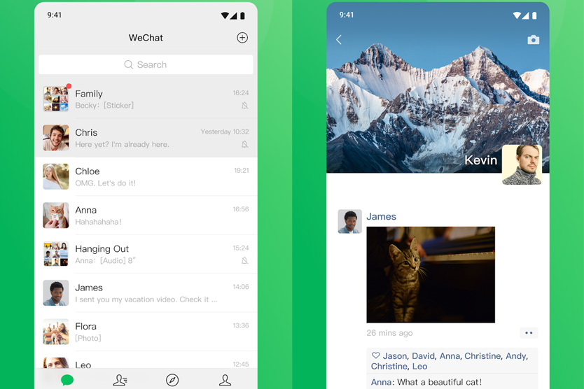 Интерфейс WeChat