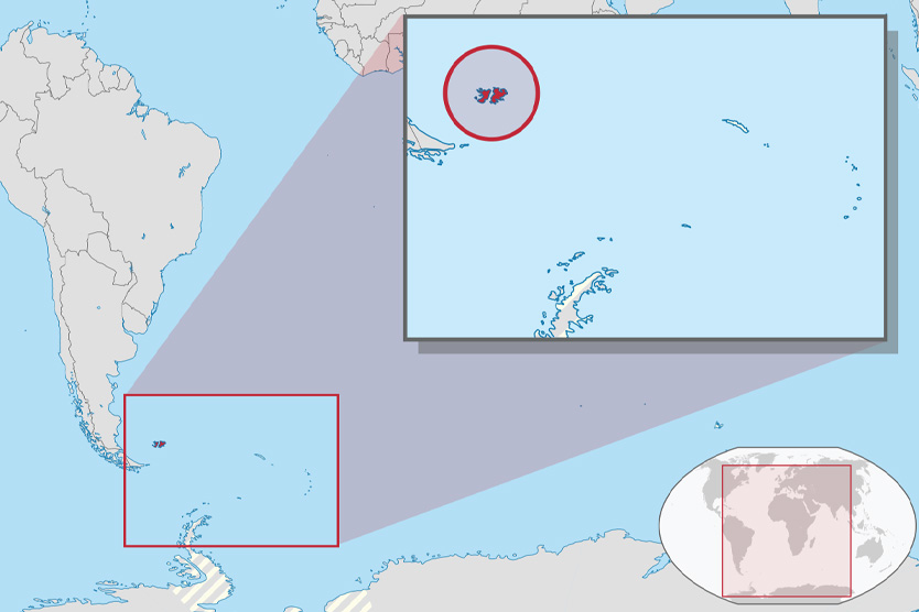 Фолклендские острова на карте