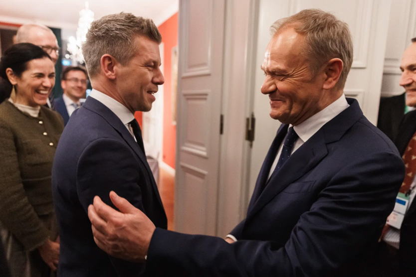 Петер Мадьяр и премьер-министр Польши Дональд Туск