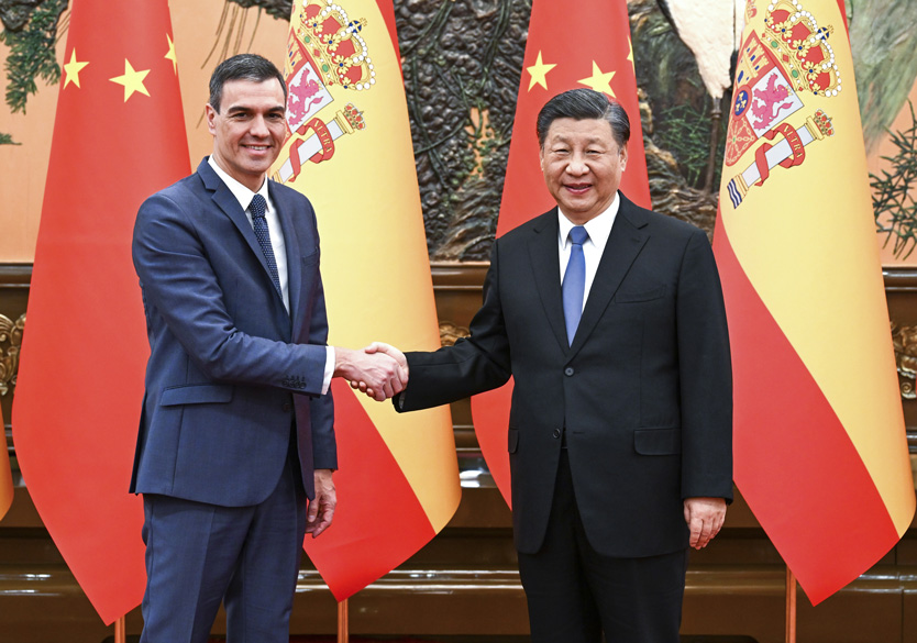 Педро Санчес и Си Цзиньпин во время переговоров в 2023 году