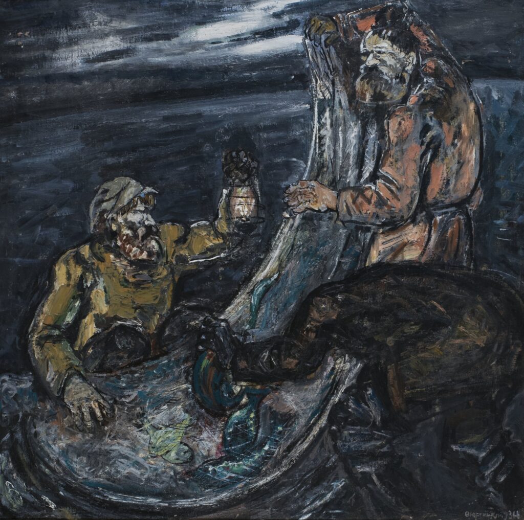 Рыбаки, 1934, холст, масло / В. М. Юстицкий ФГБУ культуры «Саратовский государственный художественный музей имени А.Н. Радищева»