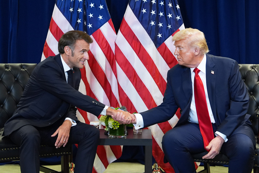 Эммануэль Макрон и Дональд Трамп