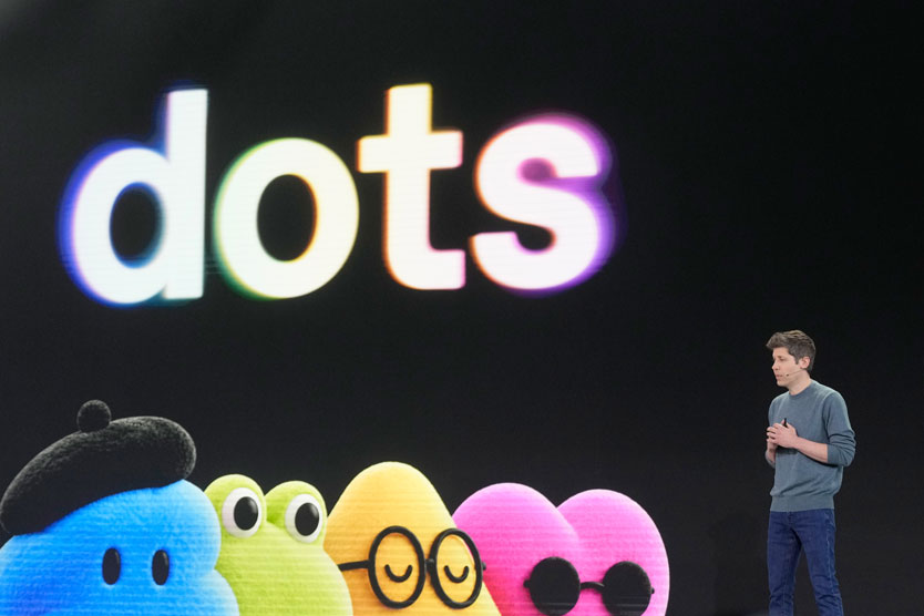 Сэм Альтман на конференции DevDay представляет Dots