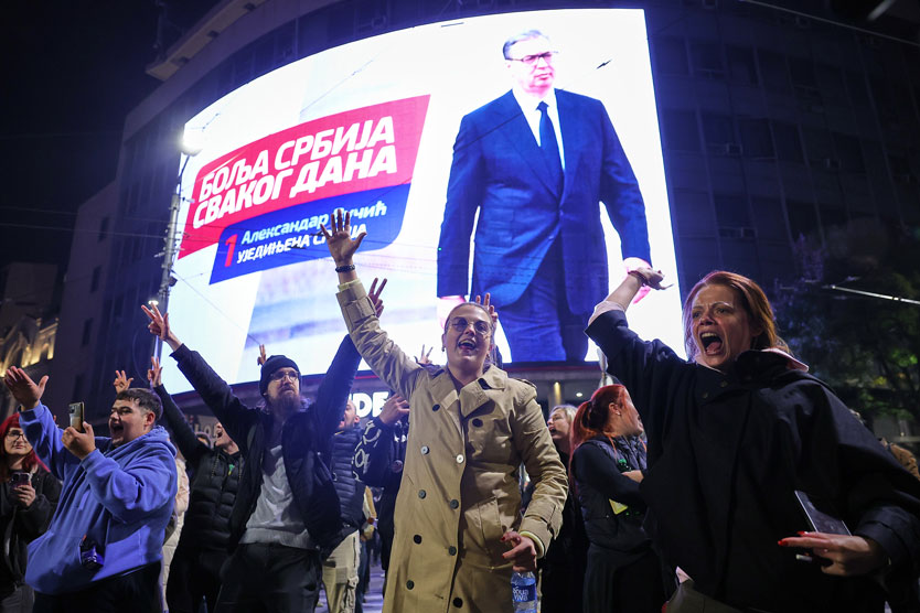 Митинги в Сербии после подведения итогов голосования